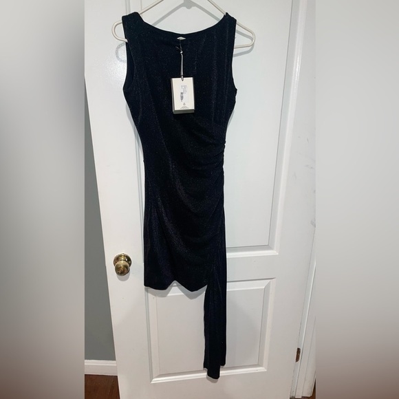 New! Chiara Boni La Petite Robe Black Glitter Rabon Sugar Mini Dress🖤size 4 NWT! - Picture 10 of 15